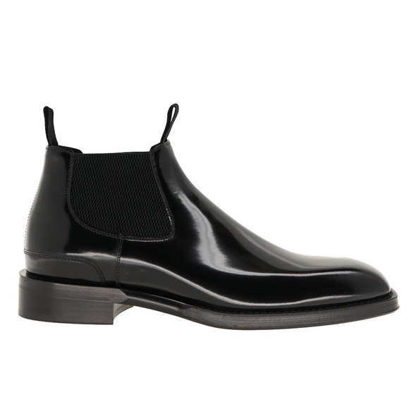 Burberry Bloomsbury Chelsea Boots Black Leather Size 43 New - Picture 1 of 7